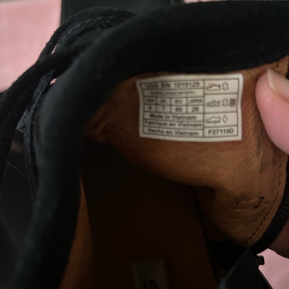 Women's Black Suede Ankle Boots - Picture 4 of 6